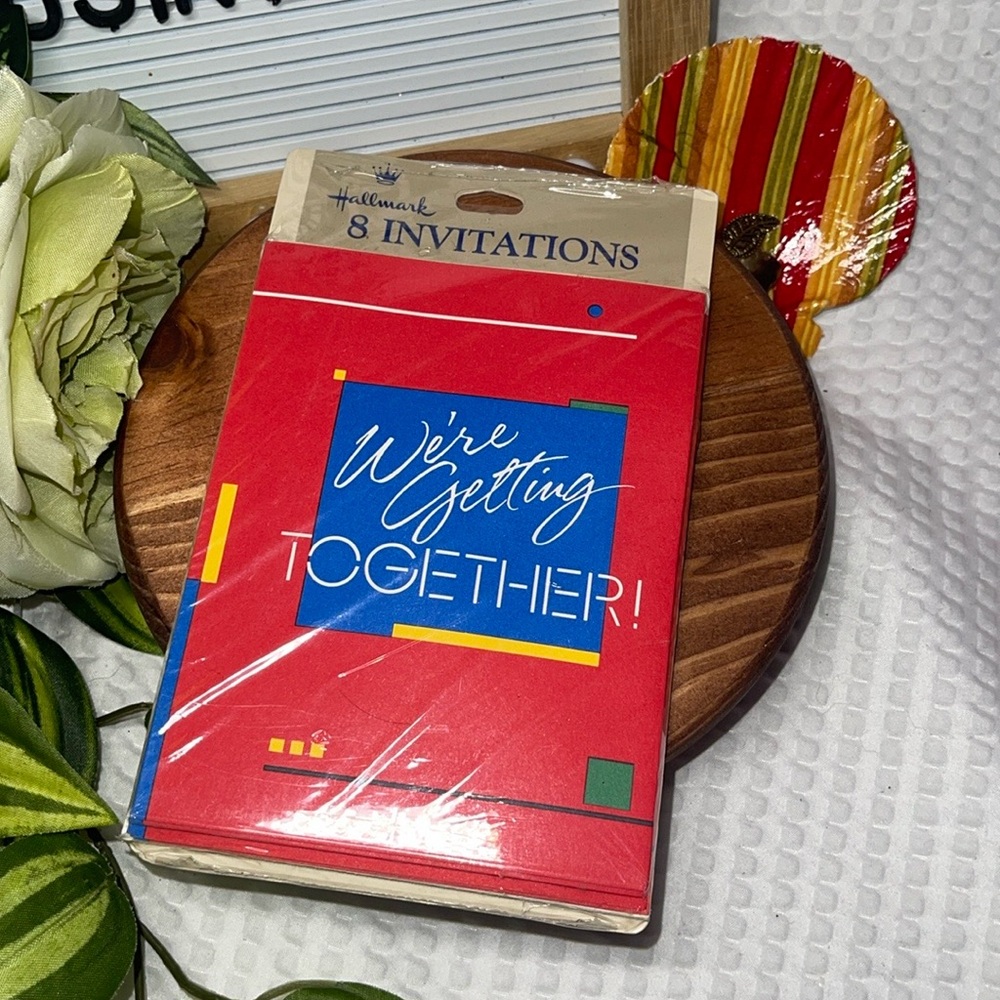 Vintage Hallmark “ We’re Getting Together “Invitations (8) RETRO